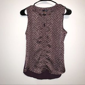 The Limited Brown and Burgundy Blouse with Clasp